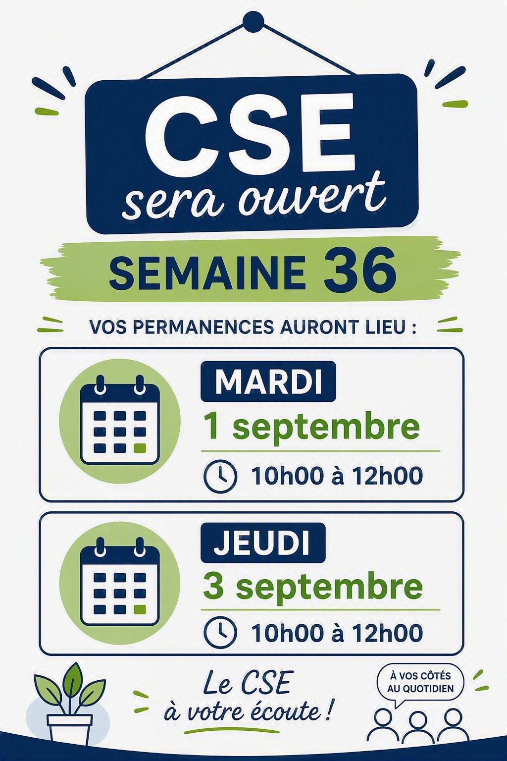 Permanence cse  semaine 36 - image